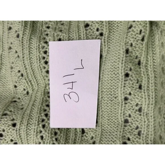 Laundry By Shelli Segal Cashmere Cardigan Wrap Sweater Green Sz Medium Tie Front - Picture 9 of 10